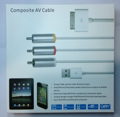 【果ipad2/3 iPhone4s連接電視線/av線 av視頻線 工廠優(yōu)勢產(chǎn)品廠家】價(jià)格,廠家,圖片,蘋果數(shù)碼配件,深圳市芯通電子-